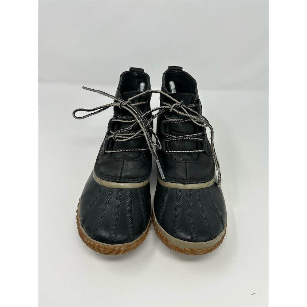 SOREL Duck Boots Black Waterproof Lace-Up Ankle Winter Rain Shoes Size 9.5 - Picture 5 of 12
